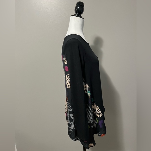 Desigual Sadie Ling Sleeve Tee Asymmetrical Hemline - Picture 5 of 10